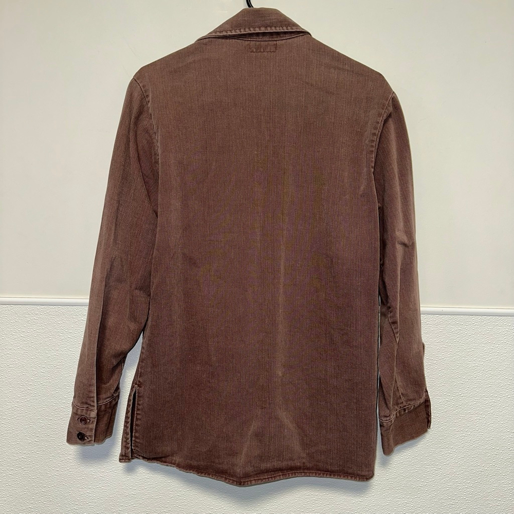 Levi's Double Pocket Denim Jacket 70s Big E Size Medium Brown Maroon Rare Unisex - Picture 4 of 11